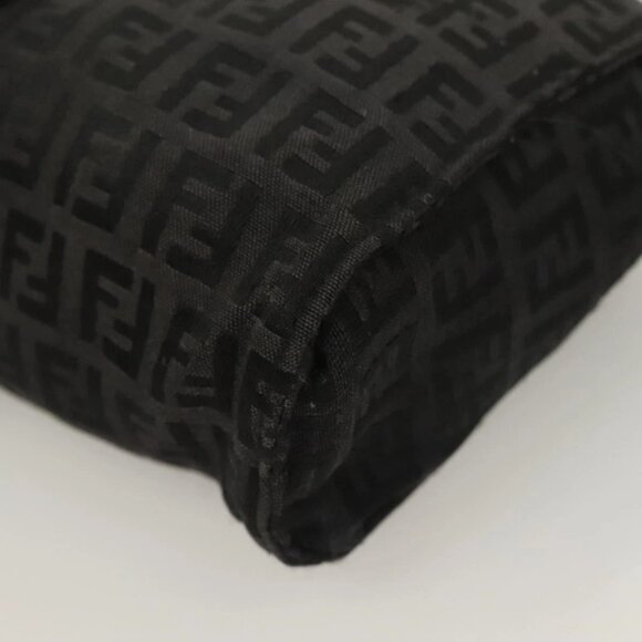 FENDI Zucchino Canvas Pouch Black Silver Auth - Picture 8 of 16
